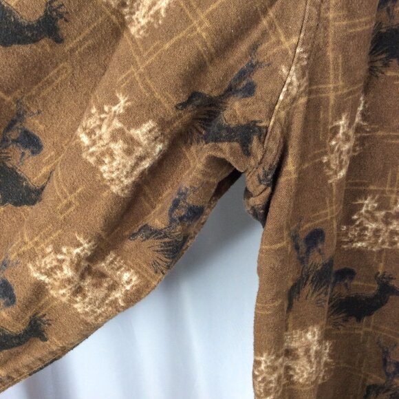 Woolrich Mens XL Chamois Flannel Shirt Long Sleeve Button Down Deer Buck Hunting - Picture 5 of 7